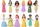 Set kuklla Mattel Disney Princess Core, 12 copë, mini, shumëngjyrëshe