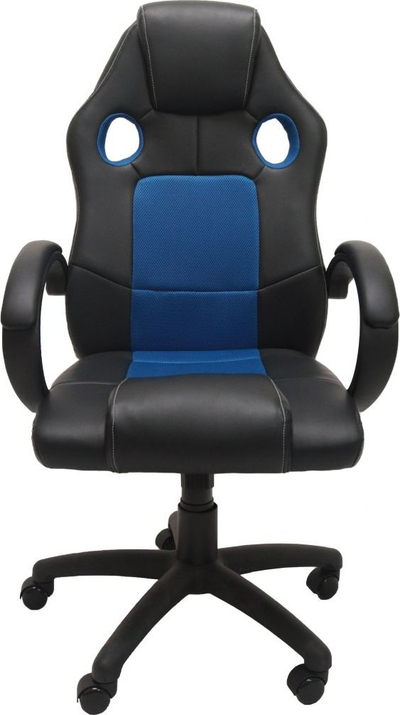 Karrige zyre Enzo Office Chair, rrotulluese, e rehatshme, blu e zezë