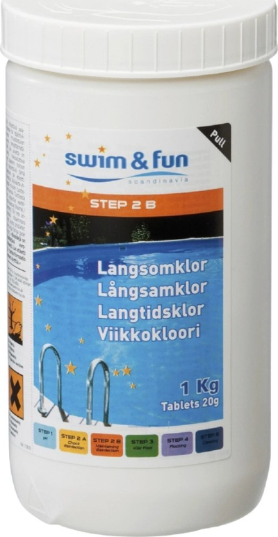 Tableta klori për pishinë Swim &amp; Fun Chlorine Week Tab, tretje e ngadaltë, 20 g, 1 kg