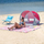 Çadër plazhi NILS CAMP NC3142, vetë-hapëse, me mbrojtje UV, e kuqe me gri