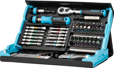 Set bitash Hazet 2200SC-31, 73 copa, për punë profesjonale, kuti e zezë blu