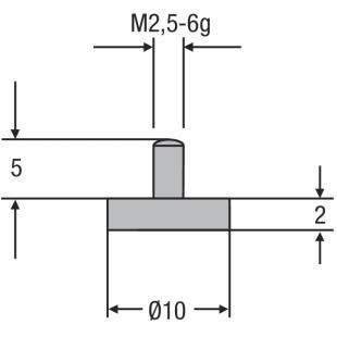Insert matës HELIOS PREISSER 0710162, M2.5, diametër 10mm, metal