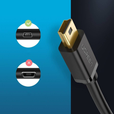 Kabllo USB Ugreen, USB A në mini USB, 3 m, e zezë