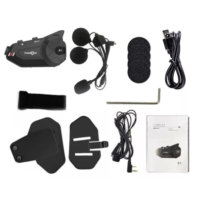 Interkom moto FreedConn R1 Plus E, Bluetooth 5.0, kamerë Full HD, i zi