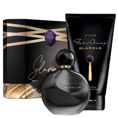 Set për trup Avon Far Away Glamour, Parfum 50 ml + Losion trupi 150 ml