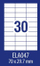 Etiketa vetëngjitëse Avery Zweckform AZ Economy E100, 100 copë, 70 x 29.7mm, të bardha