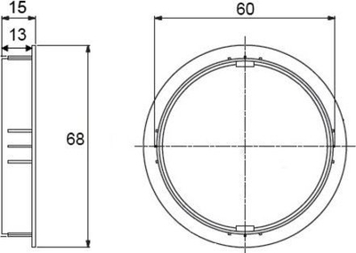 Kapak kabllosh tavoline VivoLink Desk Grommet, Ø60mm, alumin, gri