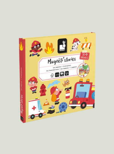 Loja magnetike Janod Magnéti'Stories Fire Brigade, 30 magnetë, karton FSC