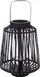 Fener dekorativ Atmosphera Interior Designer Black Woven Willow Rattan, 35cm, me gotë qelqi mrena, i zi