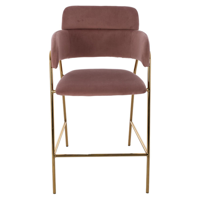 Stol velvet + metal 54×58×95 cm (HM8735.02), rozë