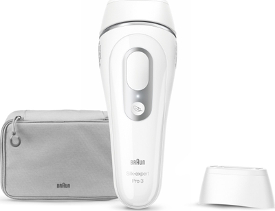 Epilator IPL Braun Silk Expert Pro 3 PL3020, SensoAdapt, për trup edhe fytyrë, i bardhë
