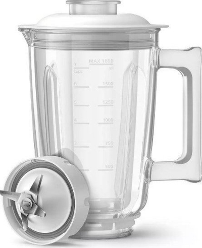 Blender Philips HR3760/01, 1500W, enë qelqi 2L, argjendtë e bardhë