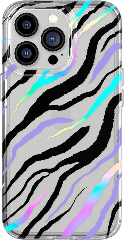 Kapak telefoni Tech21 Evo Art Zesty Zebra për iPhone 13 Pro, me xham mbrojtës, transparen