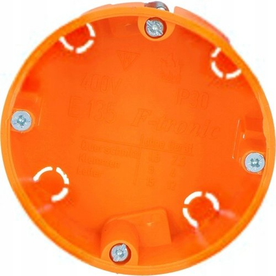 Kuti elektrike Simet E135, për mure të zbrazëta 68mm, thellësi 35mm, portokalli
