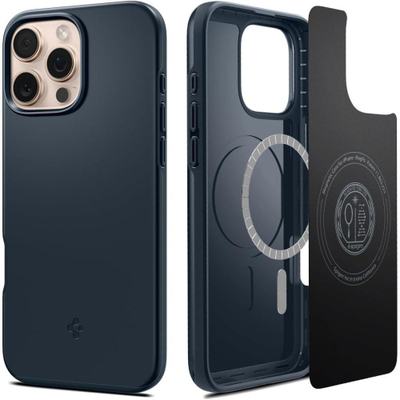 Mbulesë telefoni Spigen Thin Fit MagSafe për iPhone 16 Pro, Metal Slate, gri