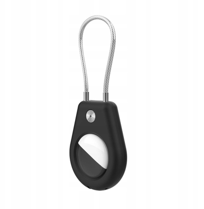 Etui për Apple AirTag Hurtel, me kabllo çeliku, i zi