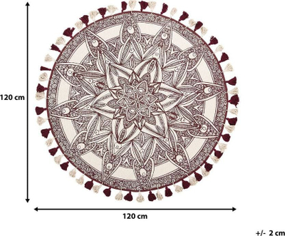 Tapet rrumbullak Beliani OLTU, 120 cm, pambuk, i kuq