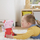 Lodër pelushi Peppa Pig Singing Peppa, me zë, me mikrofon, me fustan të kuq