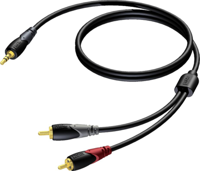 Kabllo audio Procab CLA711, Jack 3.5mm në RCA x2, 15m, e zezë