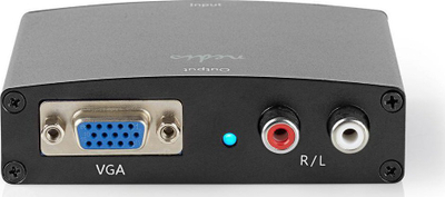 Konvertues HDMI në VGA Nedis VCON3450AT, dalje audio R/L, i zi