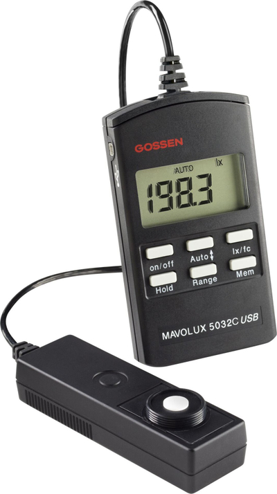 Matës drite Gossen MAVOLUX 5032 C USB, profesional, me USB, i zi