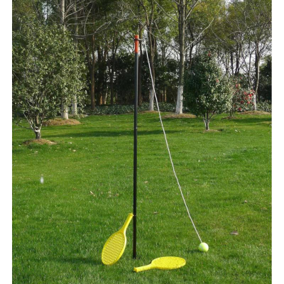 Set tenisi për kopsht Enero Ground Swingball Rotor Spin, 145 cm, 2 raketa plastike, i verdhë