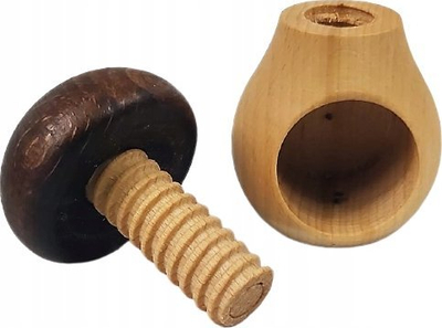 Kacavidë arrash Druri Nutcracker Mushroom, dru ahu, ngjyrë natyrale