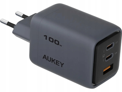 Karikues murit Aukey PA-C5 Comet Mix 3, 100W, 2x USB-C edhe 1x USB, gri