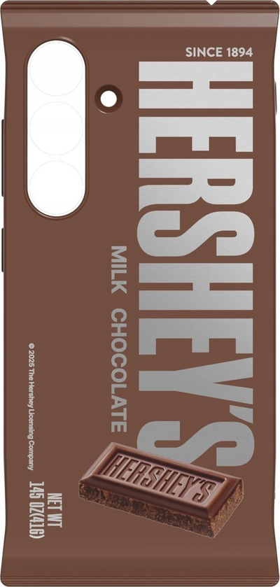 Маска за телефон Samsung Hershey's Milk Chocolate Snack Case за Galaxy S25, тенка заштитна, дизајн чоколадо, кафеава