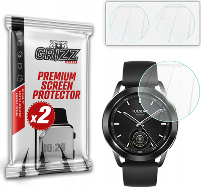 Xham mbrojtës hibrid GrizzGlass HybridGlass për Xiaomi Watch S3, 2 copë, transparent