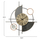 Orë murale Metal HM7557, metal, 63x68 cm, gri e artë