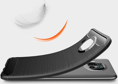 Mbulesë telefoni Beline Carbon për Xiaomi Mi 10T Lite 5G, gomë e butë fleksibël, motiv karboni, e zezë