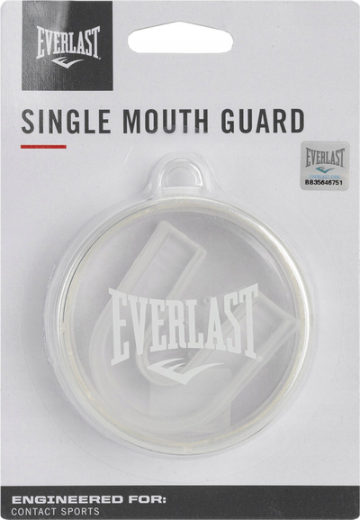 Mbrojtëse goje Everlast Single Mouth Guard, njëfishe, për sporte kontakti, transparente