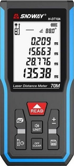 Matës distance me lazer 70m, LCD, IP54, i zi
