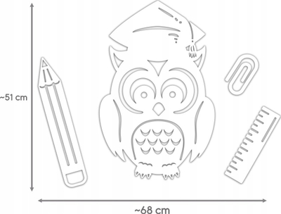 Set dekorimi për shkollë LearnHow Large Stained Glass Owl, 4 copë, shumëngjyrësh