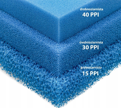 Sfungjer filtrues akuariumi Happet, 15 PPI, 25x25x5cm, i zi