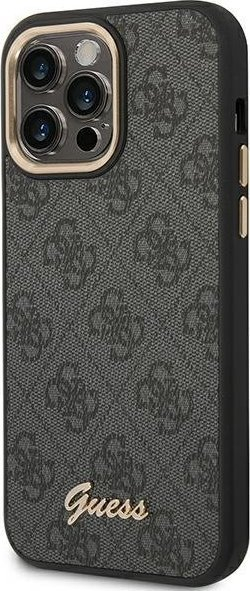 Mbulesë telefoni Guess për iPhone 14 Pro Max, PC TPU, kornizë metalike kamere, e zezë