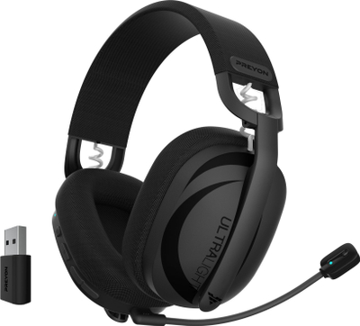 Set gaming Preyon Tornado Fly PTF40B me qëndrus kufjesh Heron Beak PHB41B, RGB, wireless charging, i zi