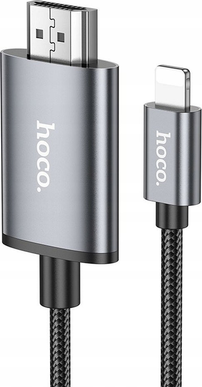 Kabllo video Hoco UA27 Lightning në HDMI, 2m, Full HD 1080p, gri