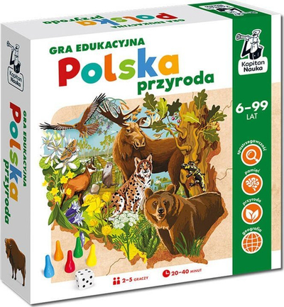 Loja edukative Kapitan Nauka Capitano Scienza Natura Polacca, lojë tavoline për kalamaj dhe familje, shumëngjyrëshe