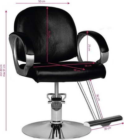 Karrige berberi Activeshop Hair System HS00, lëkurë ekologjike, e zezë