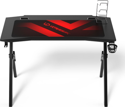 Tavolinë gaming Ultradesk Action V2, 110 × 75 cm, mban deri 80 kg, e zezë
