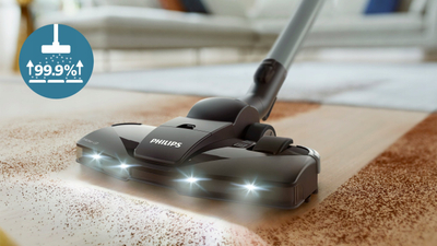 Fshesë me korrent cilindrike Philips 6000 Series XD6122/12, 900W, qese 4L, filtër HEPA, TriActive+ LED, blu