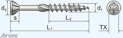 Vidë vetëshpuese Fischer 660607, 5x60 mm, 150 copë, metalike