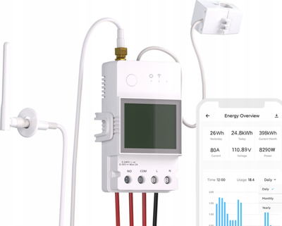Matës inteligjent energjie Sonoff POWCT Ring, ESP32, 100A, i bardhë