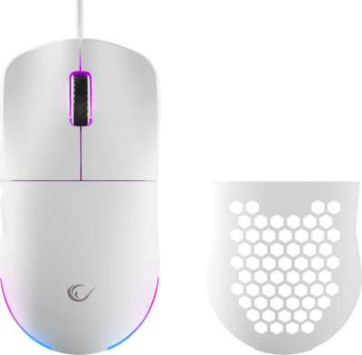 Maus gaming Rampage Blink 825F, USB, 12800 DPI, RGB, i bardhë
