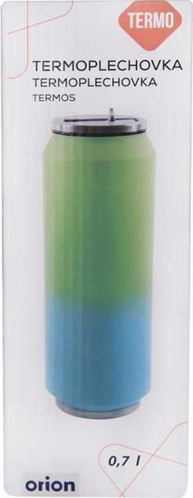 Termus Orion Termoplechovka, 0.7L, çelik inoks, jeshile blu
