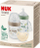 Set biberonësh dhe qetësuesesh NUK For Nature Start, 150 ml dhe 260 ml, 0–6 muaj, pa BPA