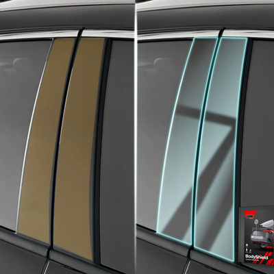 Folie mbrojtëse shtyllash GrizzGlass BodyShield, Skoda Superb 4 Liftback 2024-2025, set 6 në 1, transparente