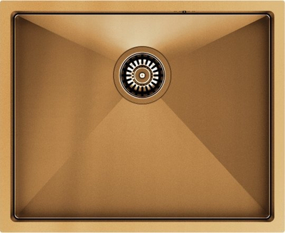 Lavaman kuzhine Quadron Anthony Copper, i vendosur mbi banak, çelik inox PVD, ngjyrë bakri
